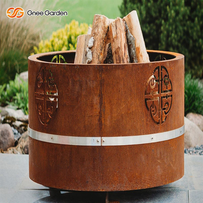 गार्डन के लिए शास्त्रीय Prerusted Corten Steel राउंड फायर पिट 3.0mm मोटा