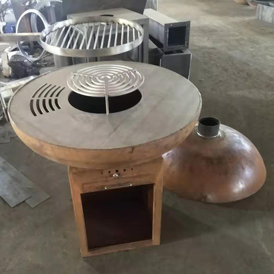 आउटडोर रसोई BBQ पाक कला के लिए आधुनिक लकड़ी का कोयला जंग खत्म कॉर्टन स्टील फायर पिट