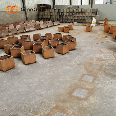 कोर्टेन स्टील प्लांटर बॉक्स कॉर्टन फ्लावर पॉट वेल्डिंग मेटल प्लांटर