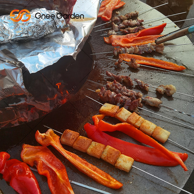 जलाऊ लकड़ी भंडारण पिछवाड़े जंग खाए रंग के साथ आउटडोर BBQ कोर्टेन स्टील फायर पिट