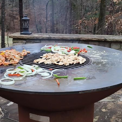 मांस सब्जियों के लिए चारकोल ईंधन धातु आउटडोर पाक कला BBQ ग्रिल वेदरप्रूफ