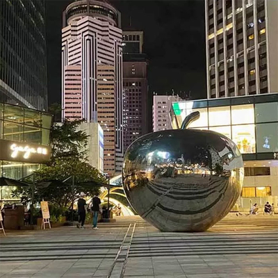 प्लाजा डेकोरेशन के लिए Gnee गार्डन 3.5m Apple शेप्ड स्टेनलेस स्टील आर्टवर्क
