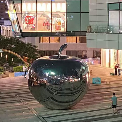 प्लाजा डेकोरेशन के लिए Gnee गार्डन 3.5m Apple शेप्ड स्टेनलेस स्टील आर्टवर्क