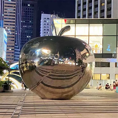प्लाजा डेकोरेशन के लिए Gnee गार्डन 3.5m Apple शेप्ड स्टेनलेस स्टील आर्टवर्क