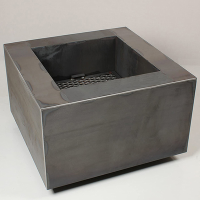 आउटडोर वुड बर्निंग स्क्वायर मेटल फायर पिट 600 X 600 X H500mm
